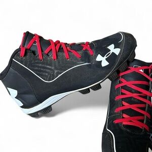 Under Armour Highlight Baseball Cleats Men’s Size 9 (Black/White /Red Laces)